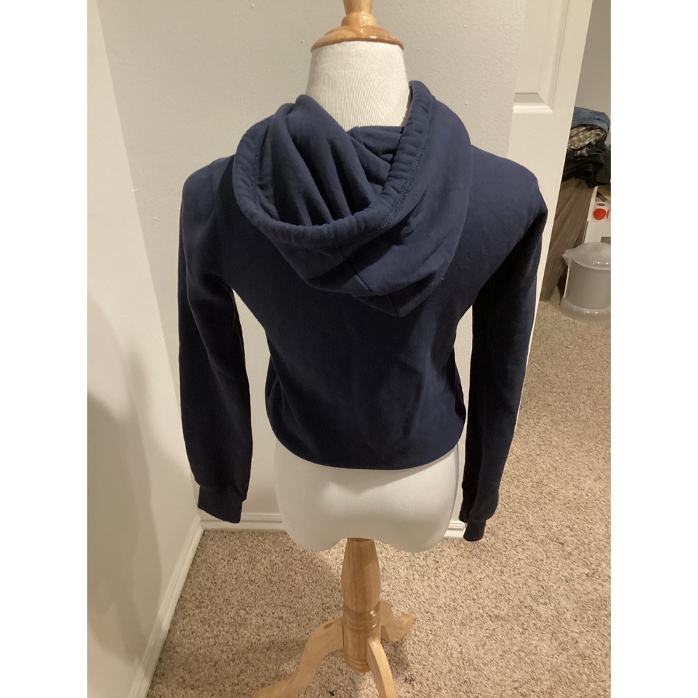 Hollister California Zip Up Hoodie Navy Blue Pink 22 Graphic Long Sleeve XS - Picture 5 of 8